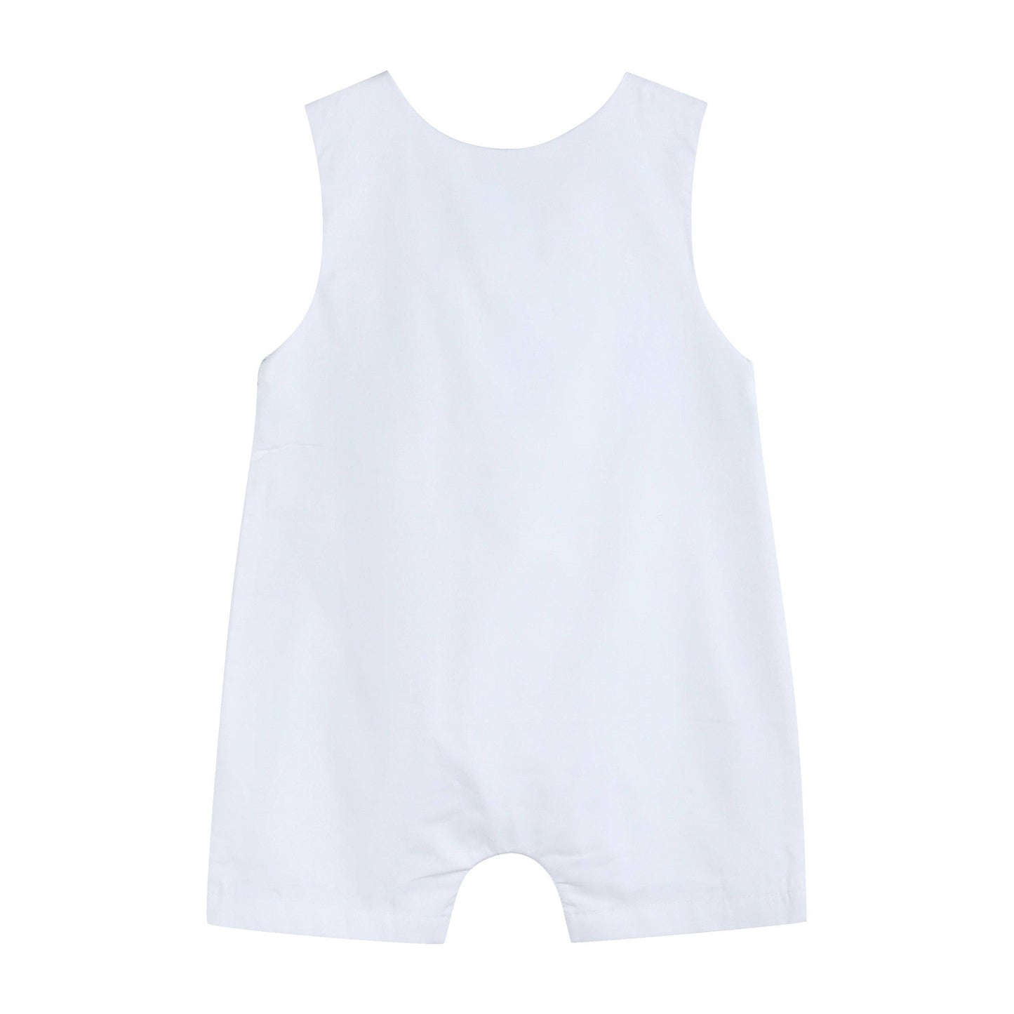 White and Blue Holy Crosses Smocked Boys Overalls