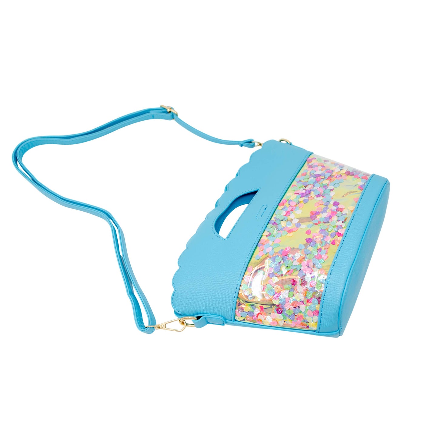 Girl's Little Mermaid Confetti Seashell Tote Bag: Blue