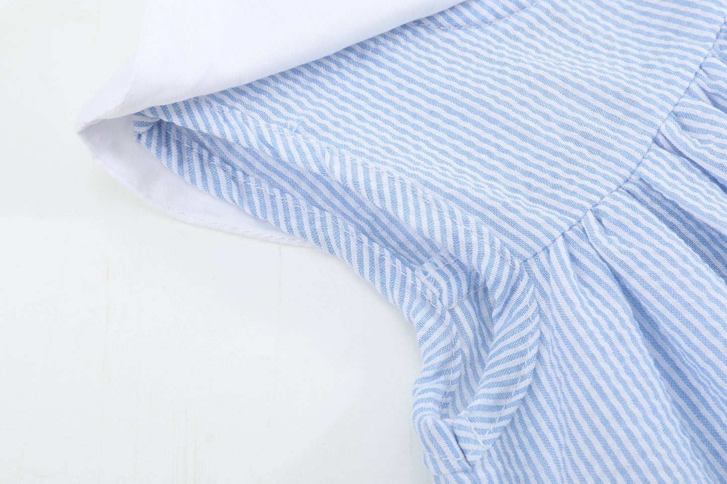 Blue Bunnies Seersucker Girls Dress