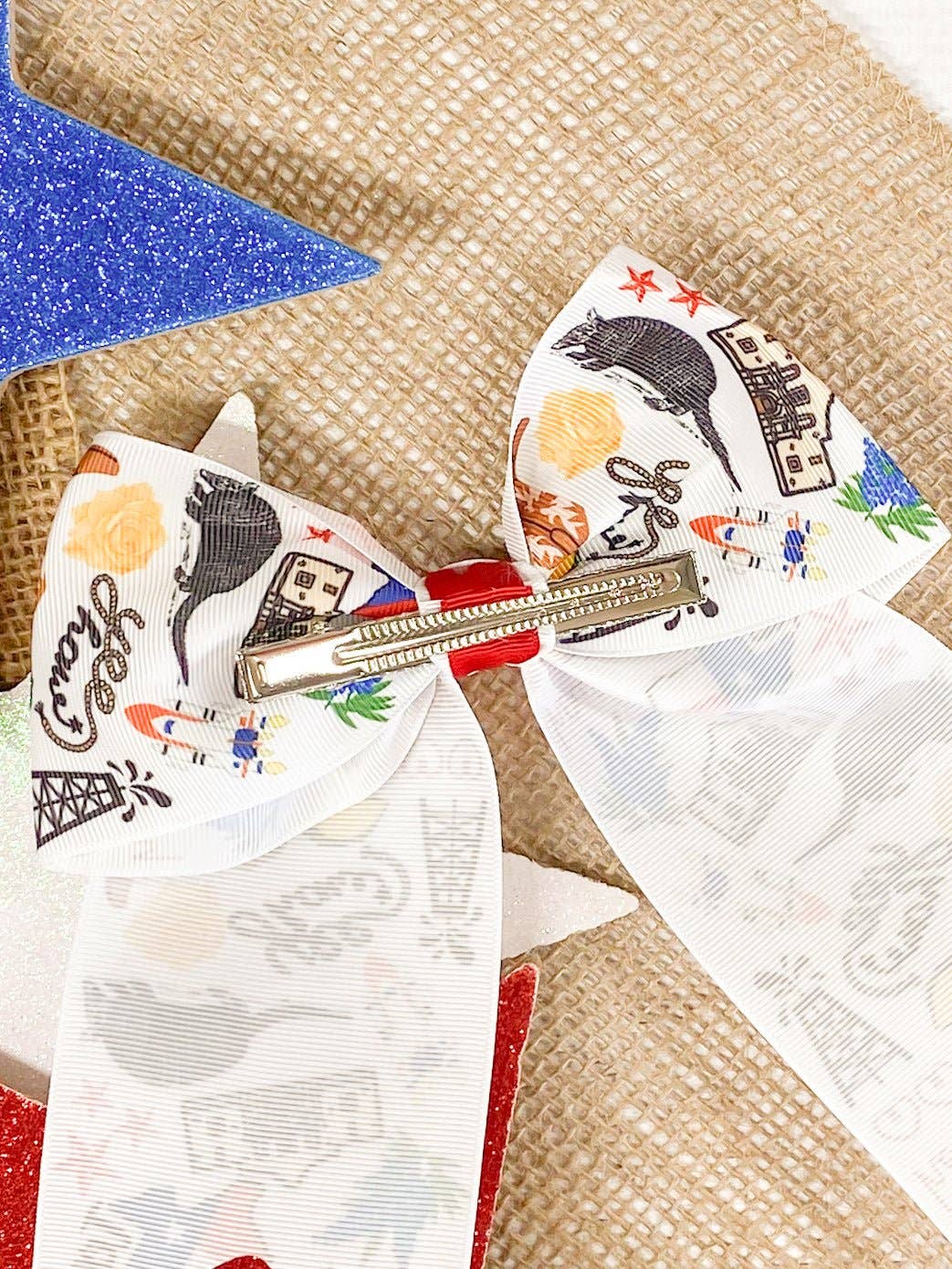 Texas Spirit Printed Ribbon Cheer Bow