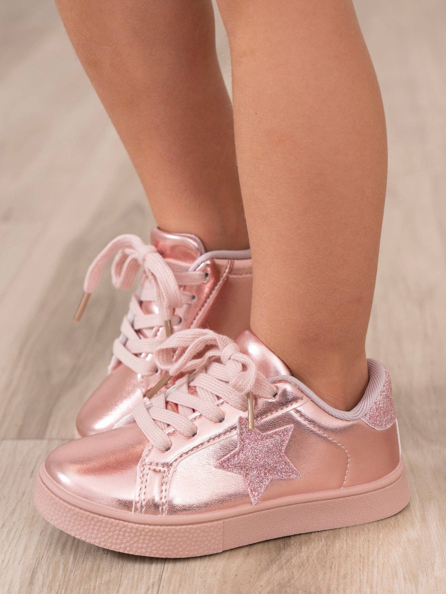 Girls' Sparkle Star Sneaker - Metallic Pink