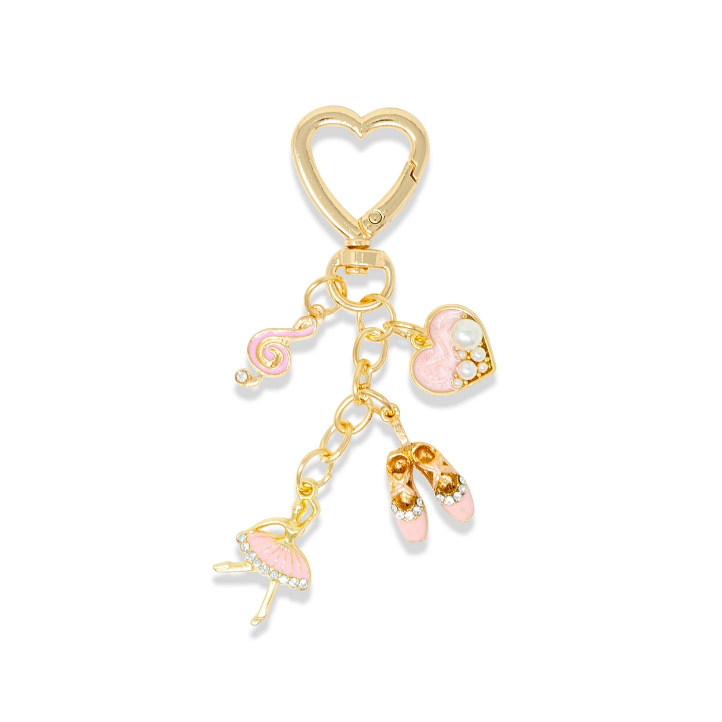 Girls Quilted Ballet Charm Handbag: Hot Pink