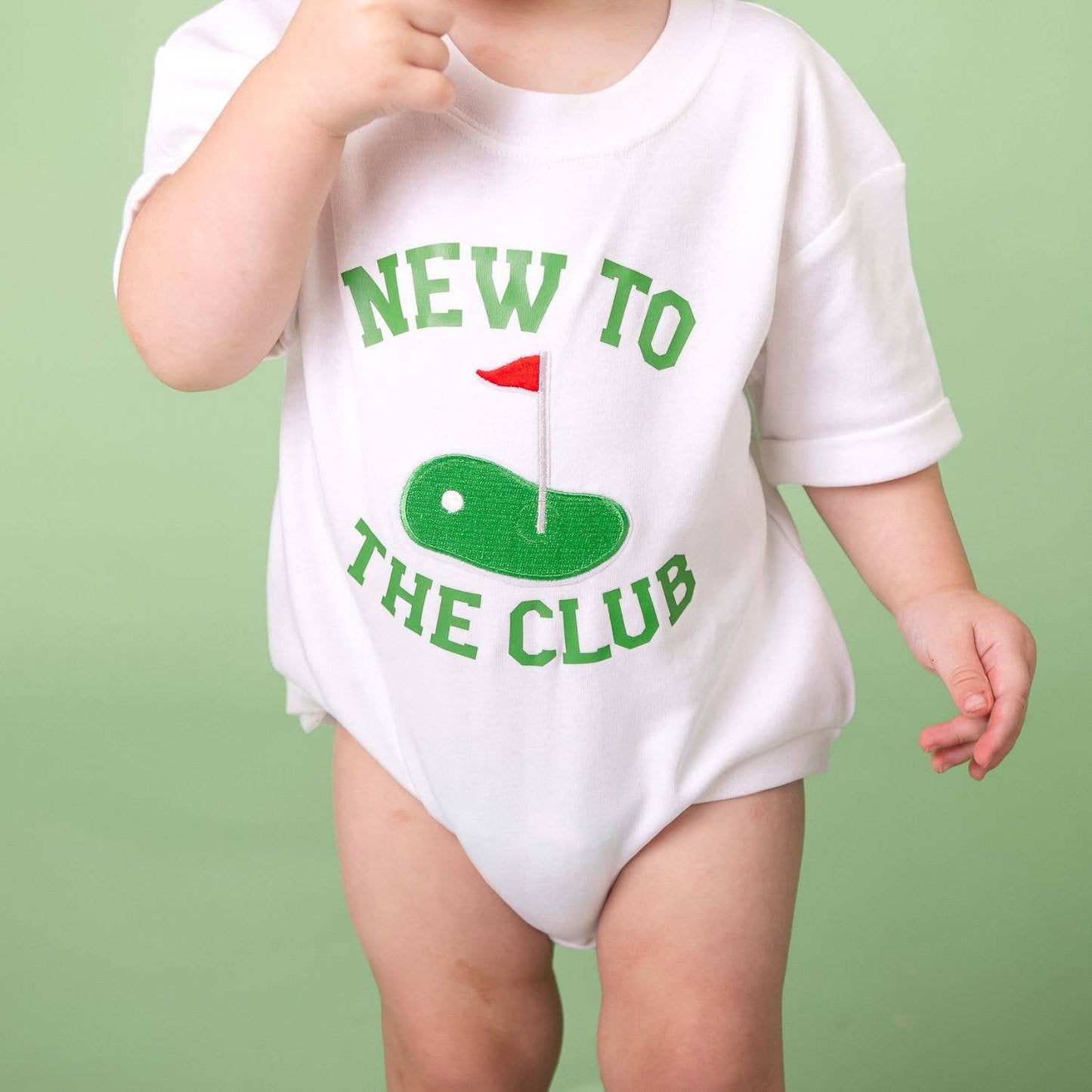 New To The Club Patch Short Sleeve Baby Romper
