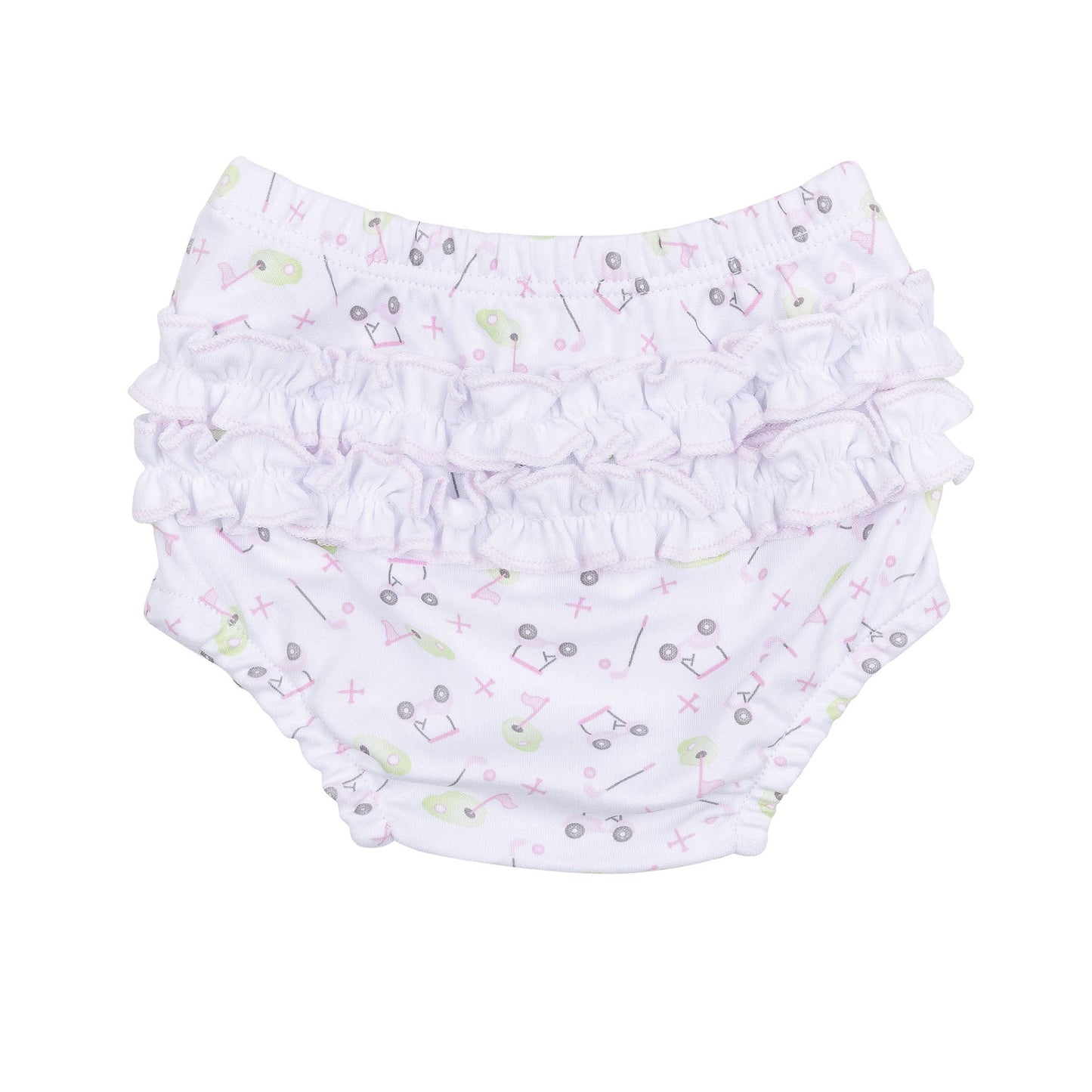 Tiny Tee Time Girls Embroidered Diaper Cover Set