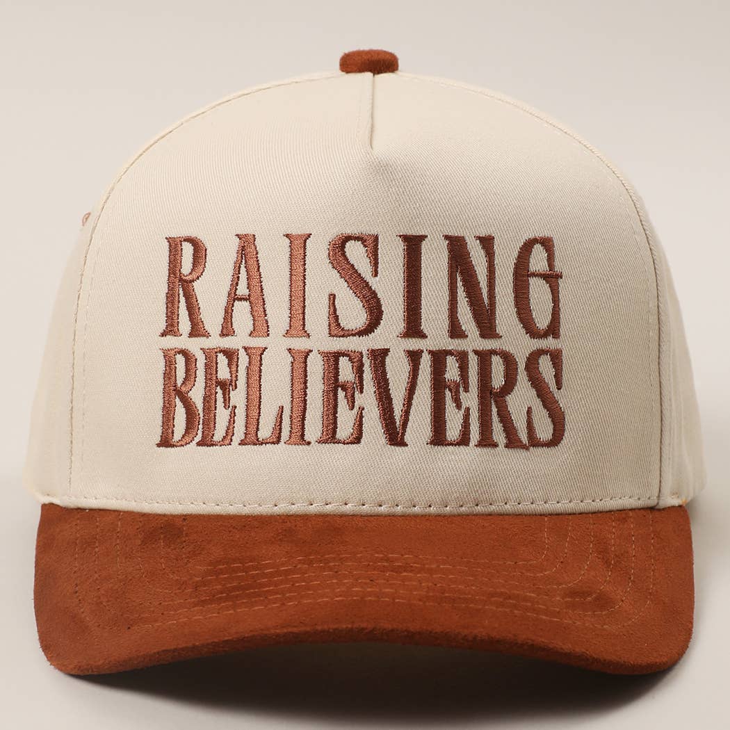 RAISING BELIEVERS Women's Cinnamon Brown Suede Two-Tone Trucker Hat