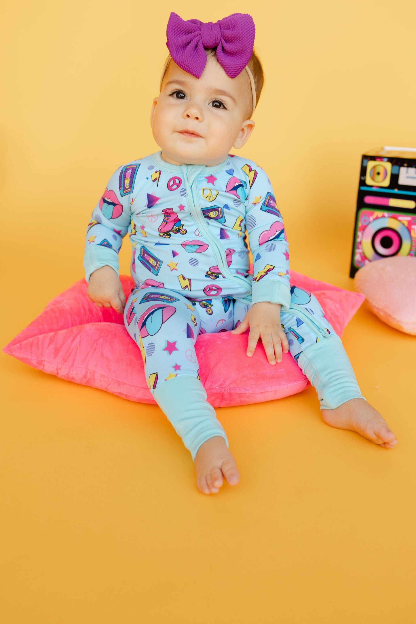 Baby Girl Neon Dreams Convertible Zippy Pajamas