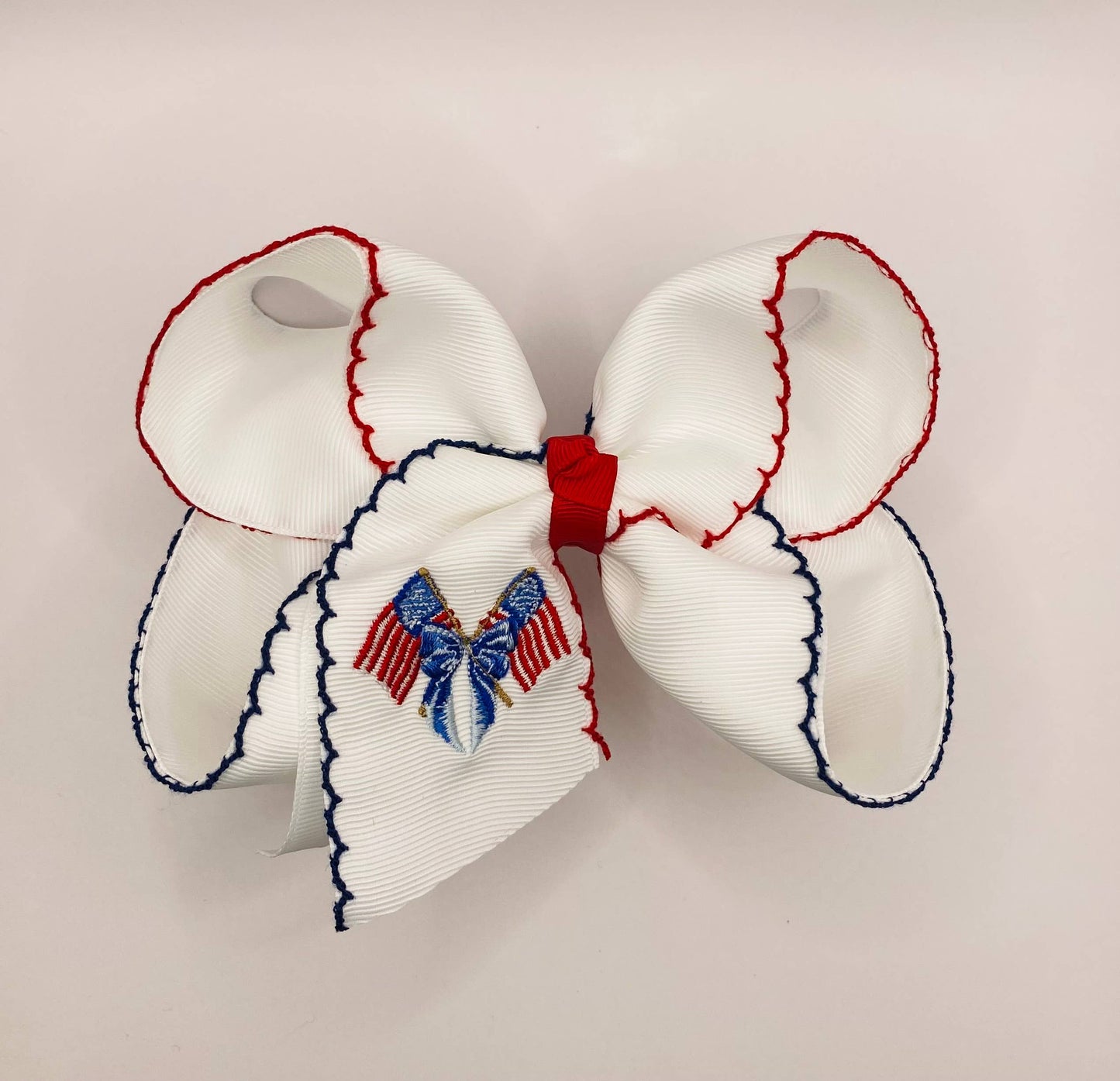 American Flag Moonstitch Hairbow