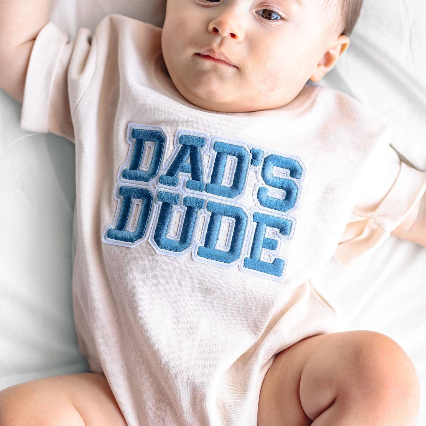 Dad's Dude Patch Short Sleeve Romper - Father's Day: 00-3M