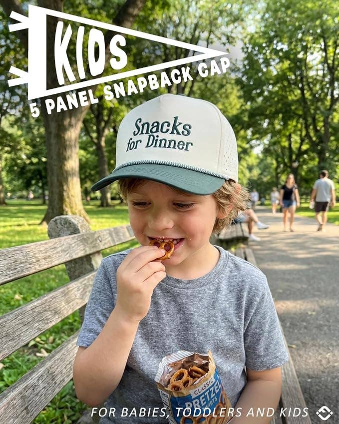Kid's Snacks For Dinner - Green/Beige Hat