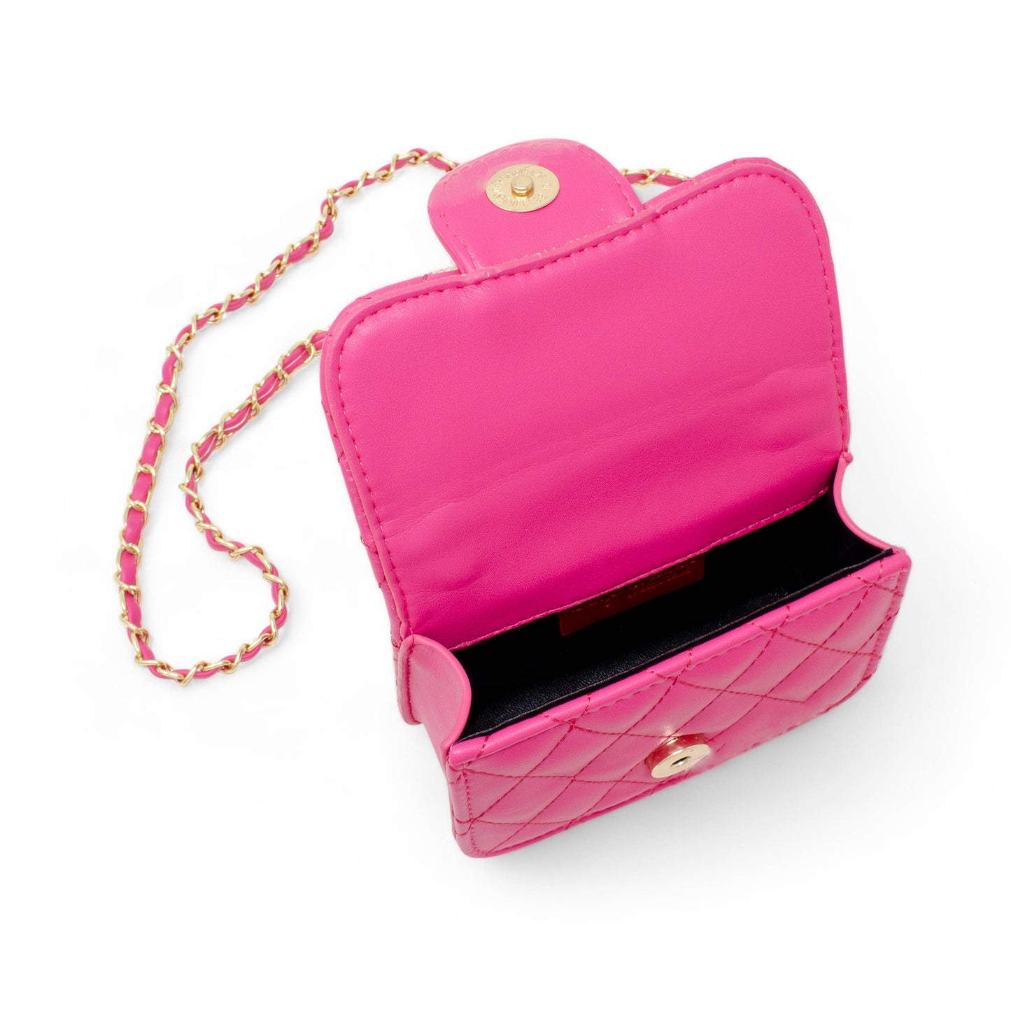 Girls Quilted Ballet Charm Handbag: Hot Pink