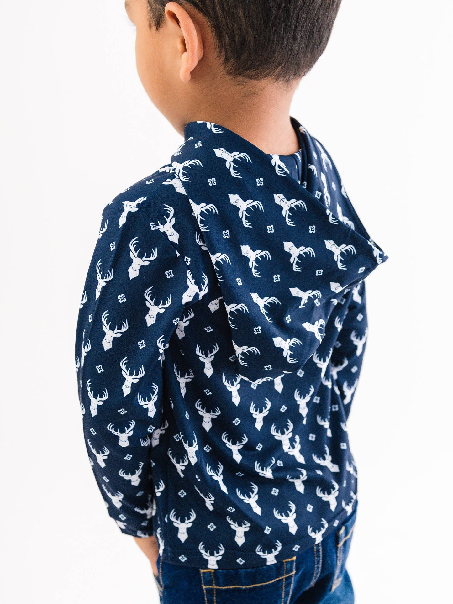Boys Little Deer Lodge Knit Short Sleeve Navy Performance Polo