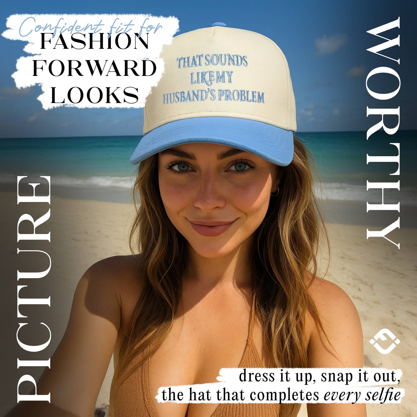 Sounds Like My Husband's Problem Denim/Beige Cap