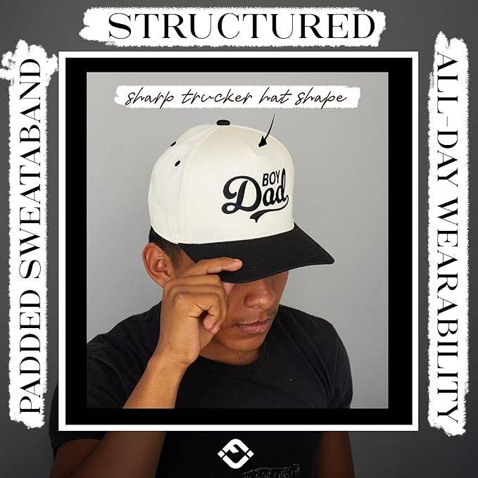Boy Dad Cap - Black/Beige