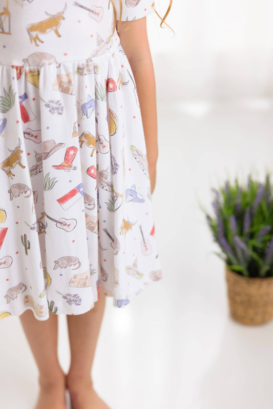 Girls Texas Organic Cotton Twirl Dress