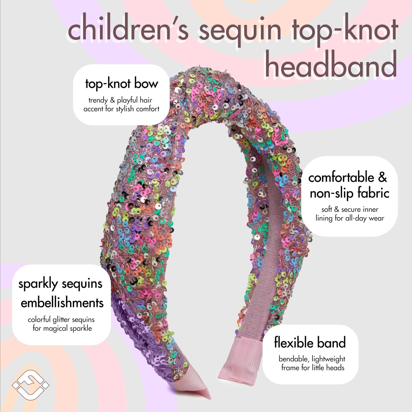 Sequin Girls Headband - Iridescent