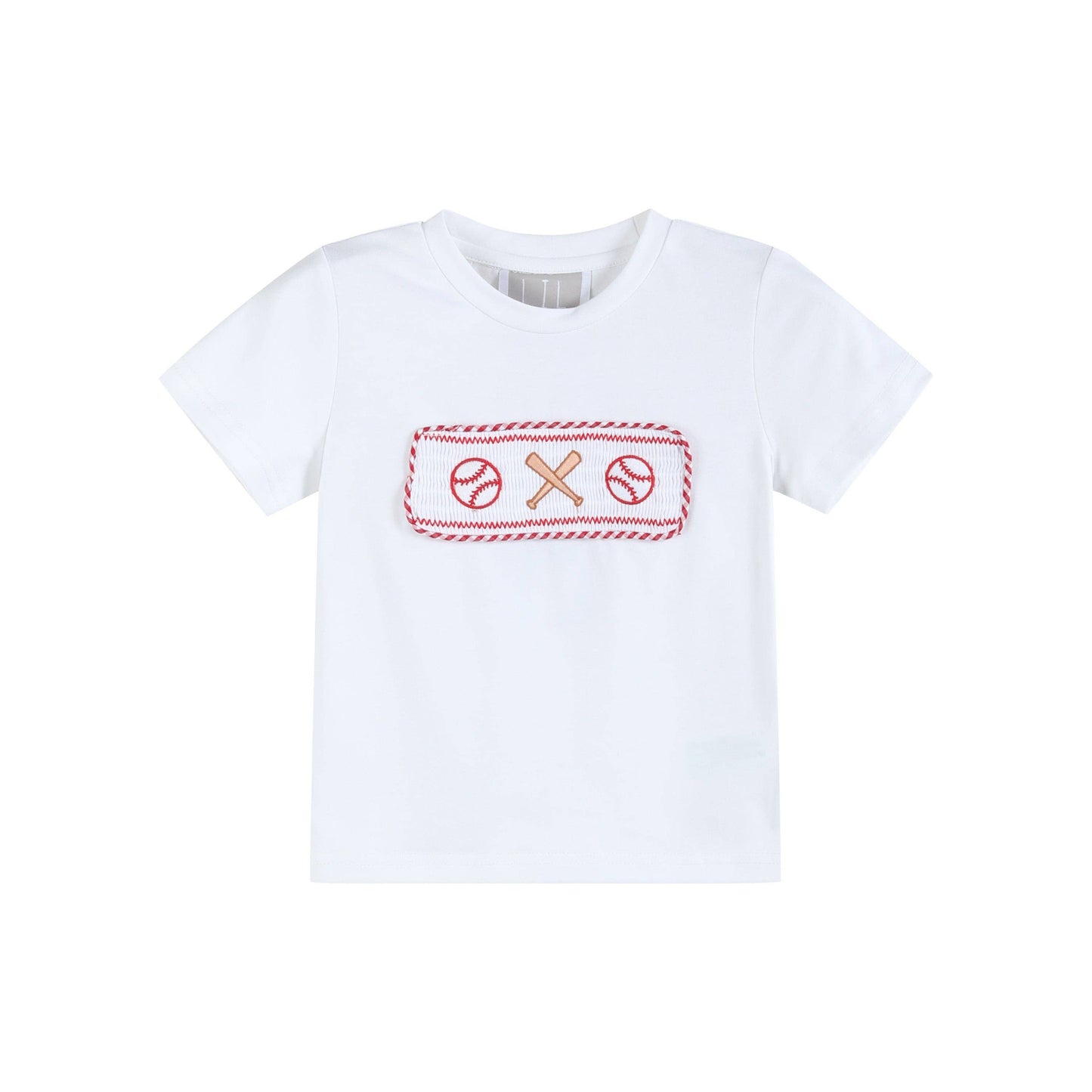 Baseball Smocked Red Gingham Boys Short Set