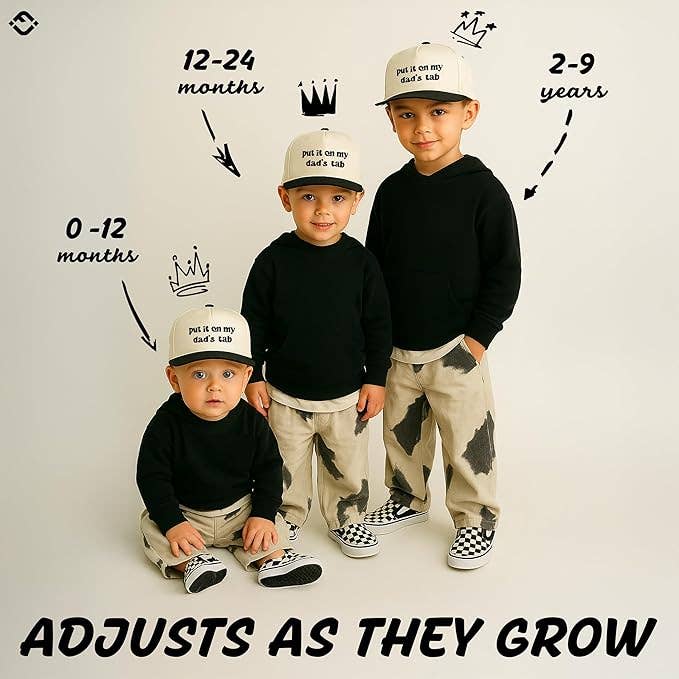Put It on My Dad's Tab Kids Hat - (Black/Beige)