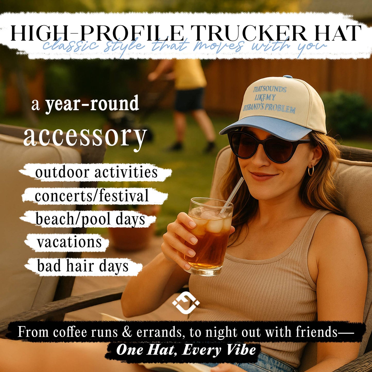 Sounds Like My Husband's Problem Denim/Beige Cap