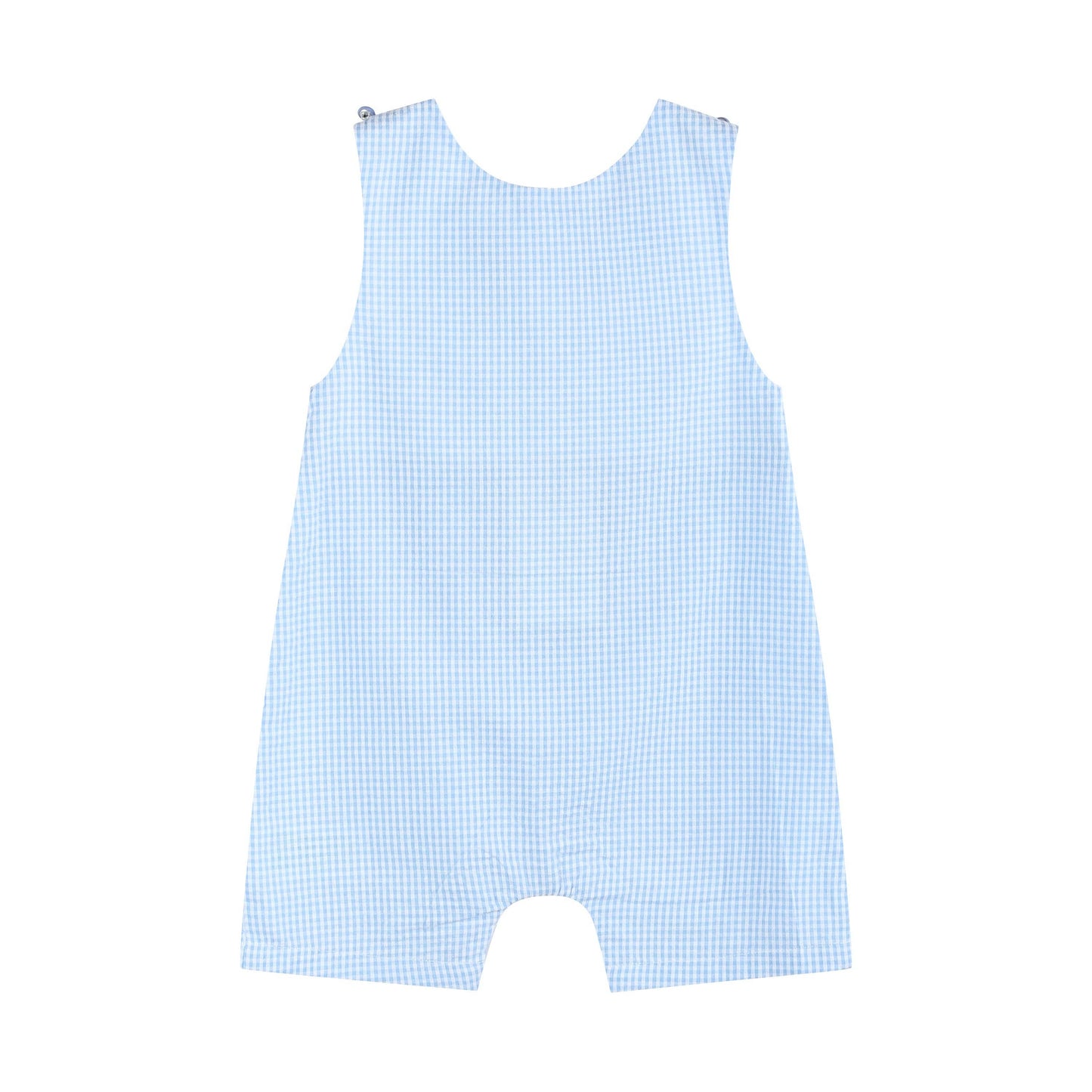 Light Blue Gingham Easter Egg and Bunnies Smocked Boys Overall