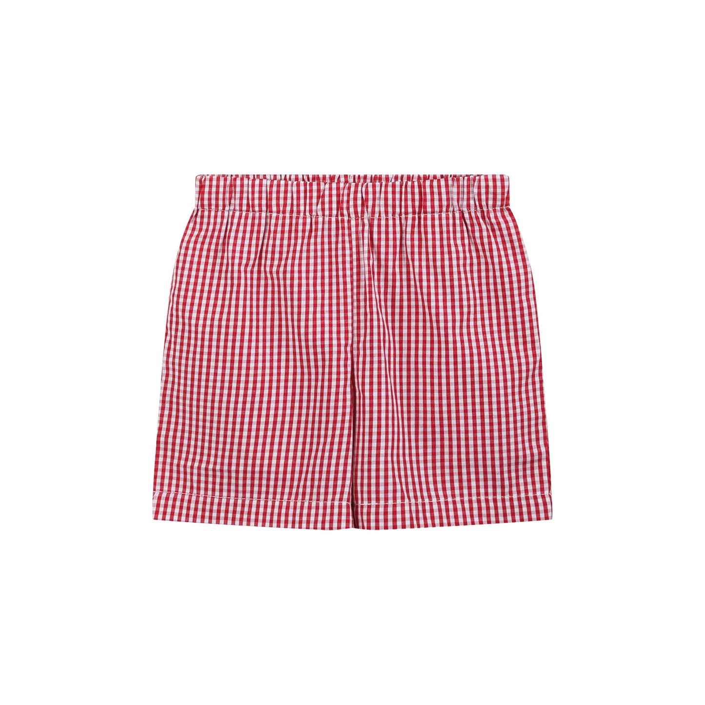 Baseball Smocked Red Gingham Boys Short Set