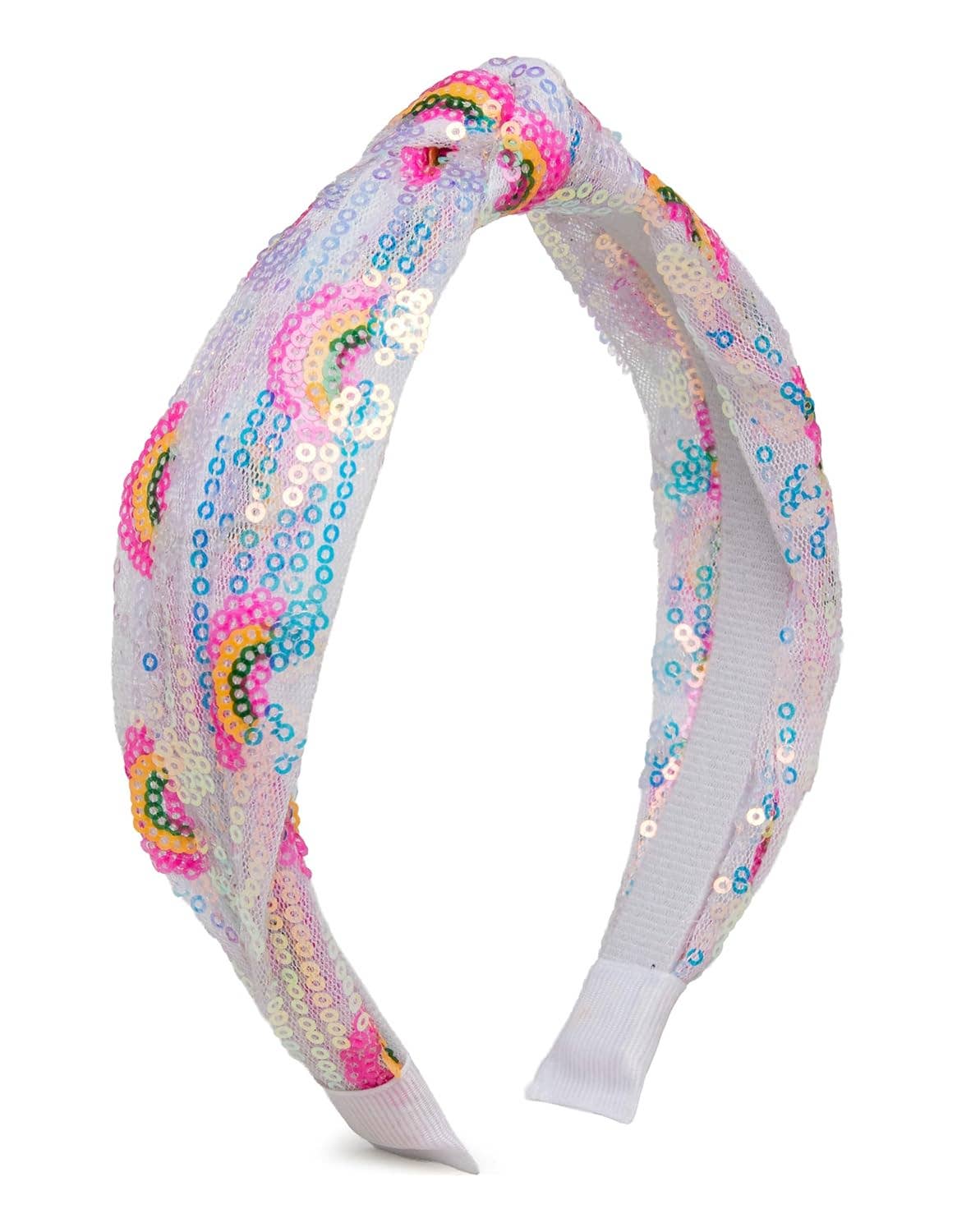 Girl's Rainbow Sequin Knot Headband