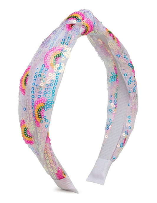 Girl's Rainbow Sequin Knot Headband