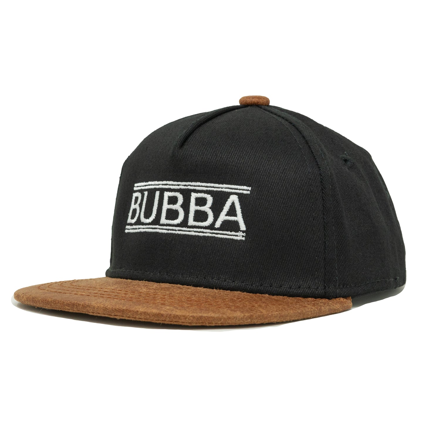 Bubba Flat Brim Trucker Hat - Black/Faux Leather