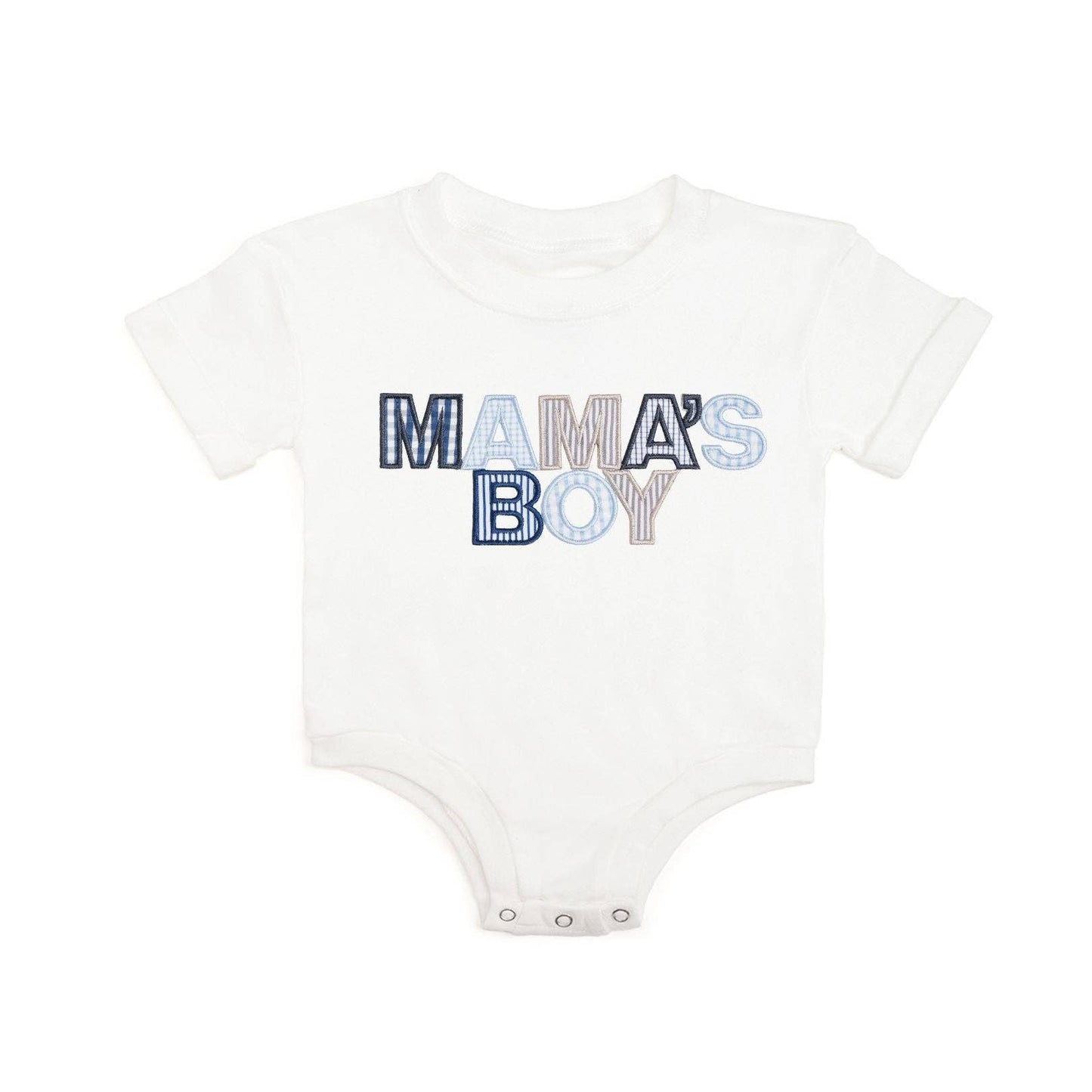 Mama's Boy Patchwork Short Sleeve Baby Romper