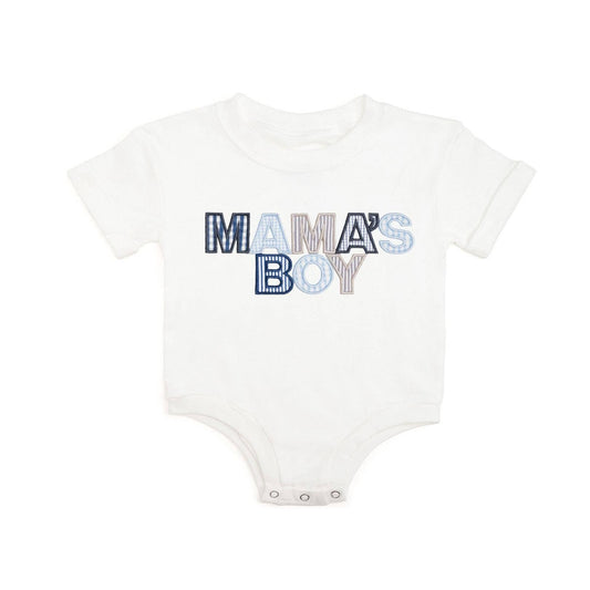 Mama's Boy Patchwork Short Sleeve Baby Romper