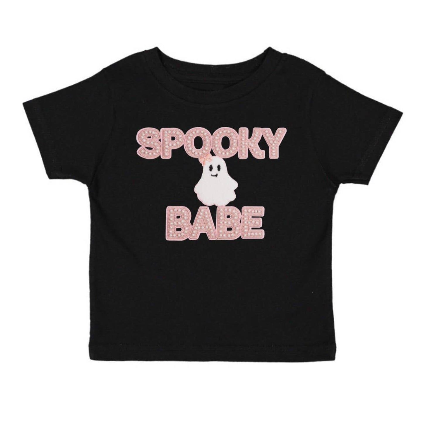 Spooky Babe Patch Halloween Short Sleeve T-Shirt - Kids: 2T