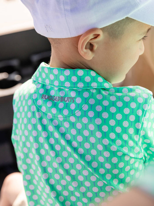 Boys Tiny Tee Time Golf Knit Short Sleeve Performance Polo