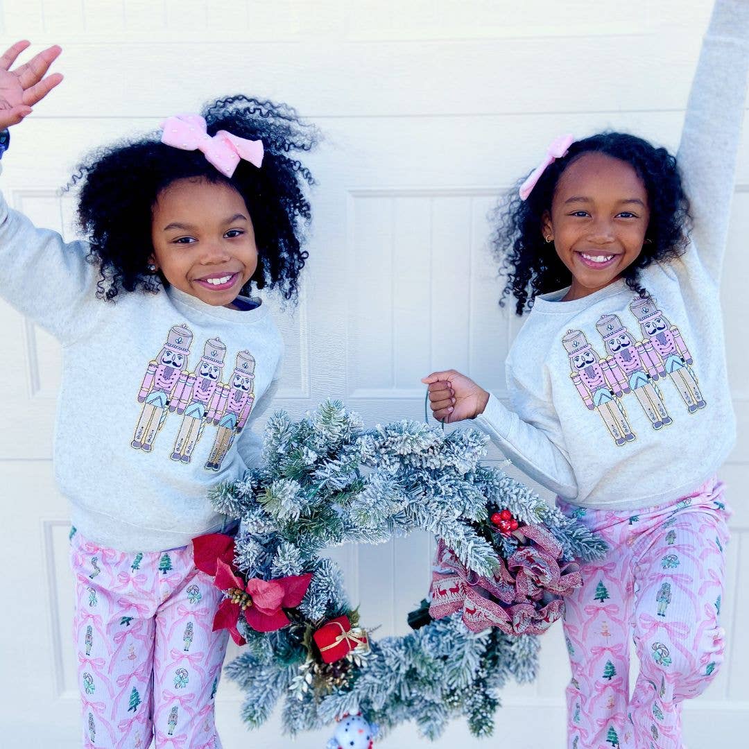 Pastel Nutcracker Patch Christmas Sweatshirt - Kids Clothing: 10