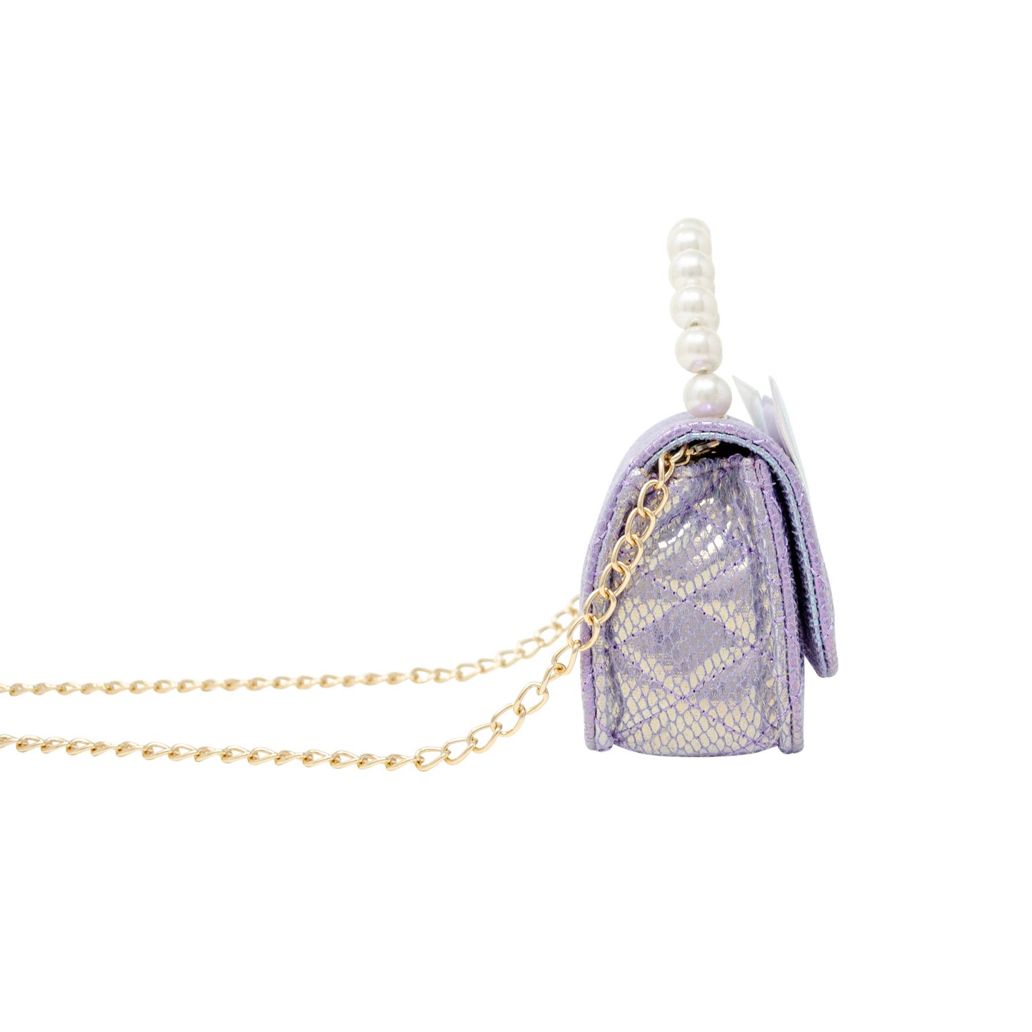 Girls Mermaid Tail Pearl Handle Hand Bag: Blue