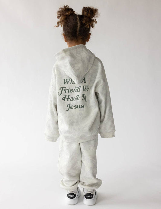 What a Friend in Jesus Floral Camo Kids Hoodie