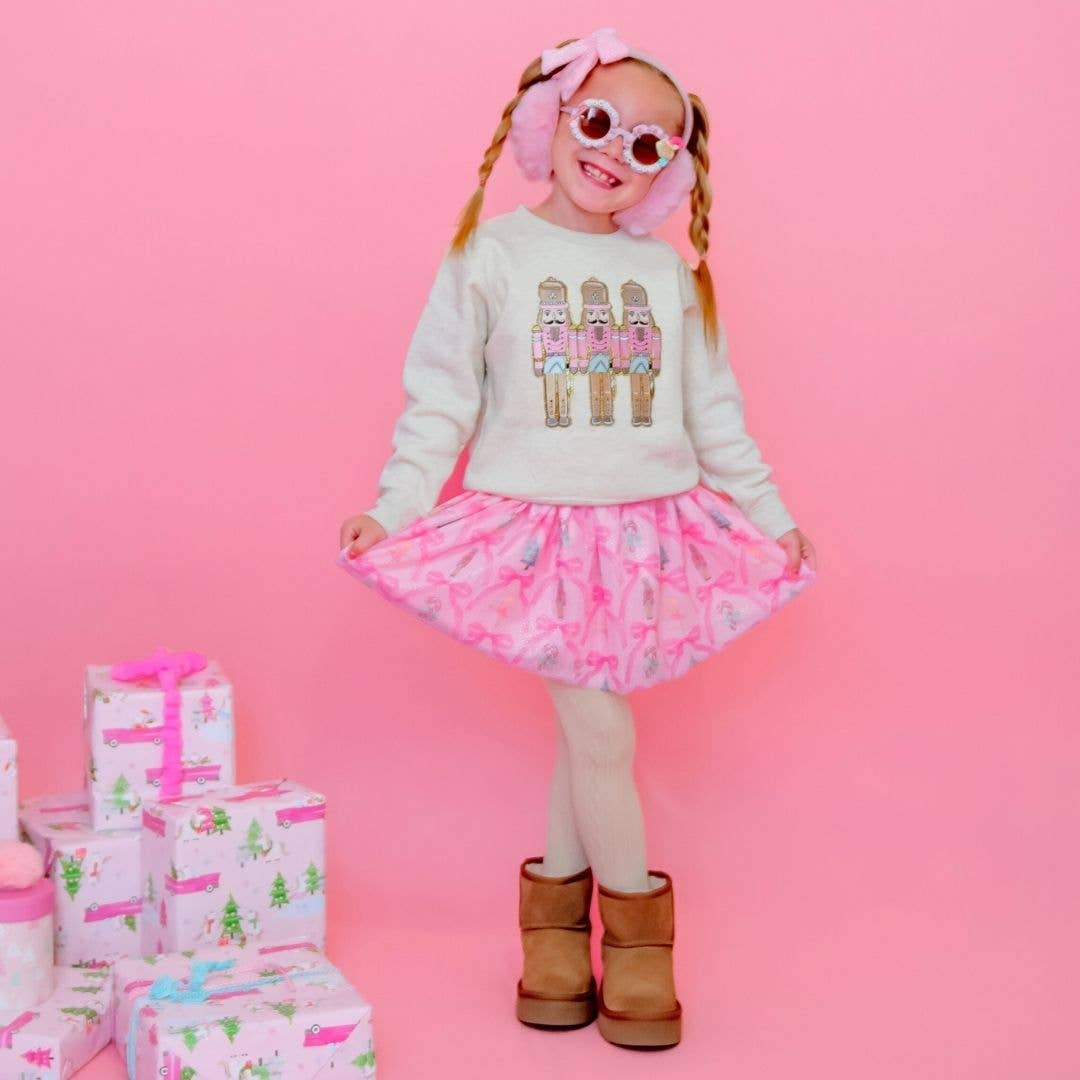 Pastel Nutcracker Patch Christmas Sweatshirt - Kids Clothing: 10