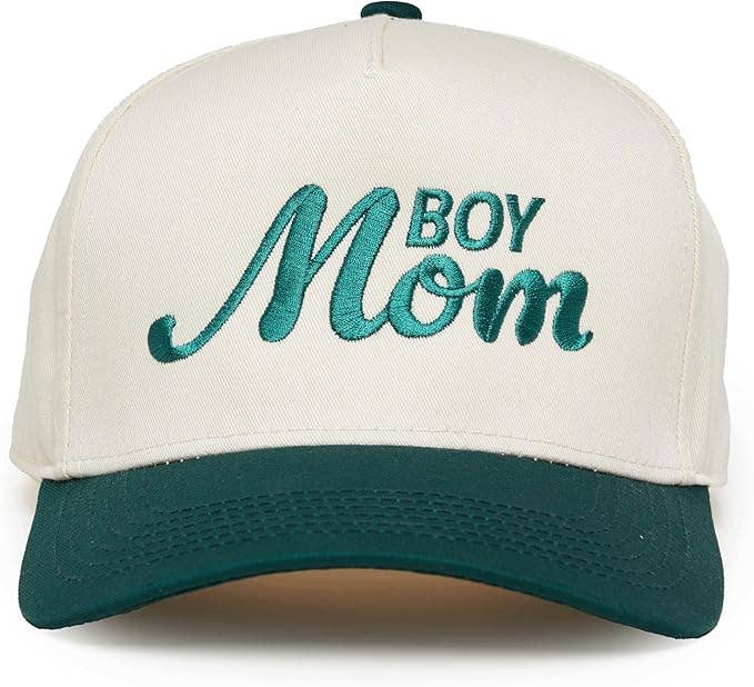 Boy Mom Hat- Green/Beige