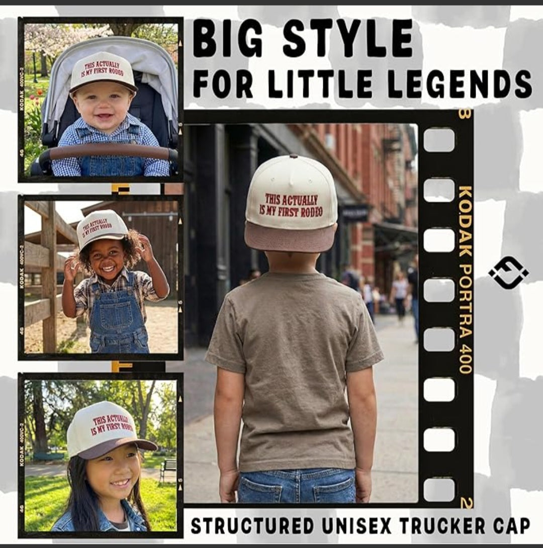 This actually is my first rodeo: Kids Cap Brown