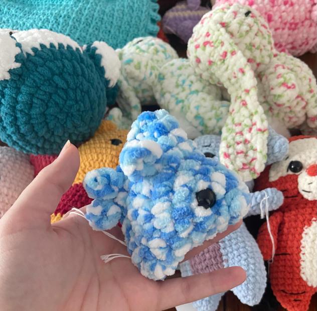 Small Multicolored Crocheted Fish Stuffie