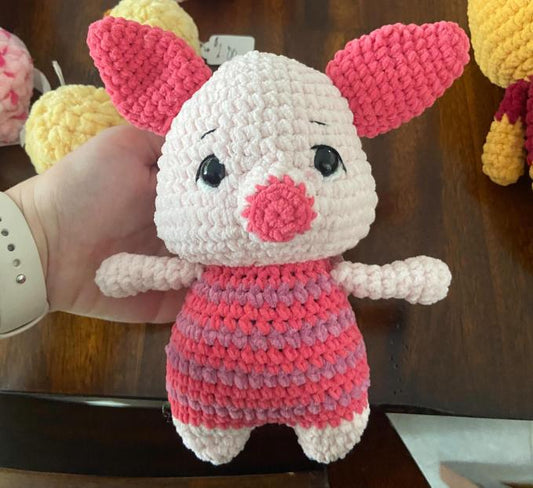 Story Time Character Crocheted- Pink Pig Stuffie