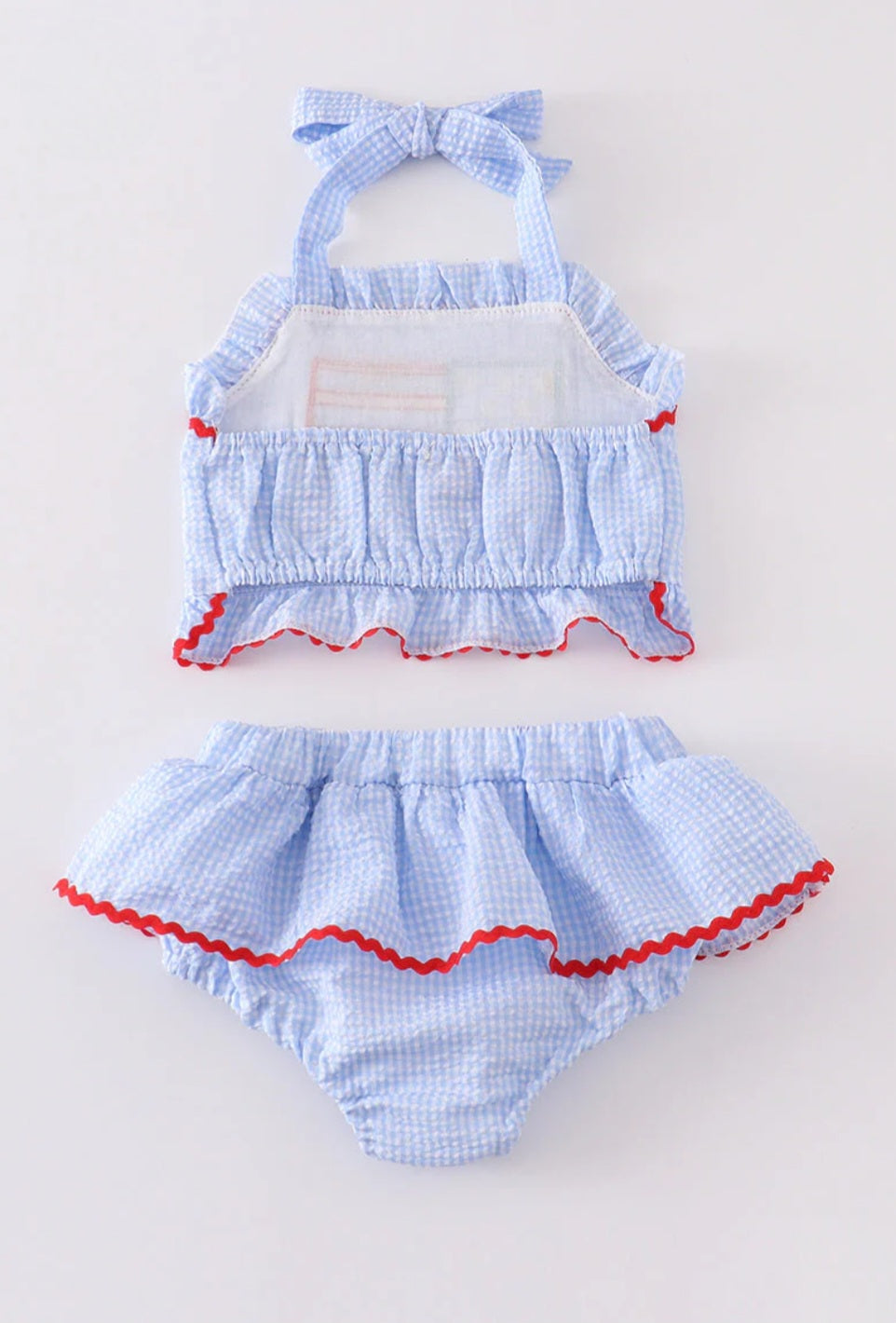 Girls Seersucker Flag 2Pc Swimsuit
