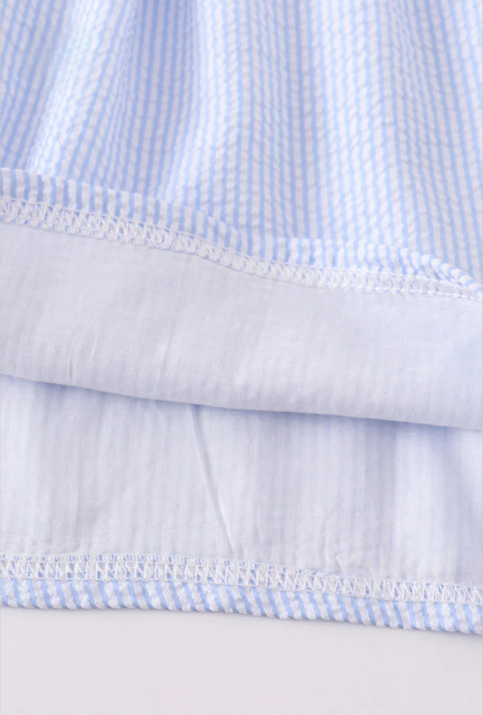 Girls Patriotic Embroidered Flag Seersucker Dress