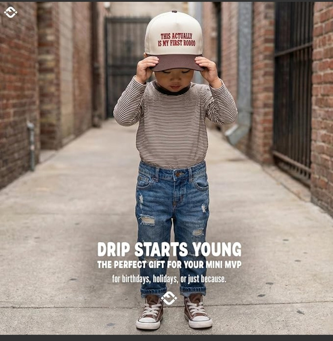 This actually is my first rodeo: Kids Cap Brown