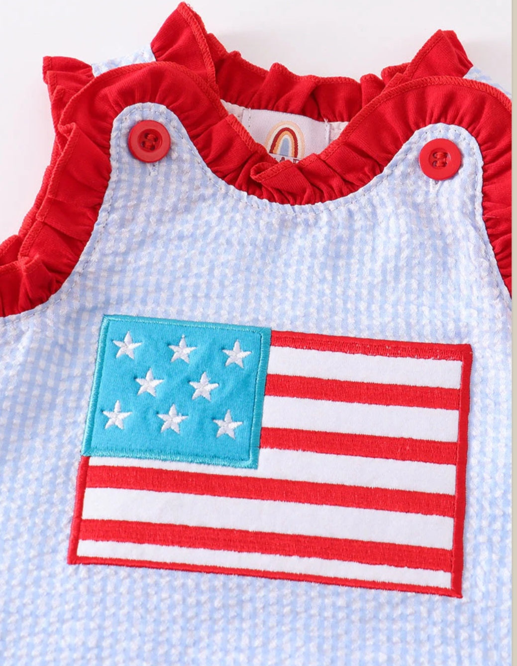 Baby Girls Patriotic Flag Short Set
