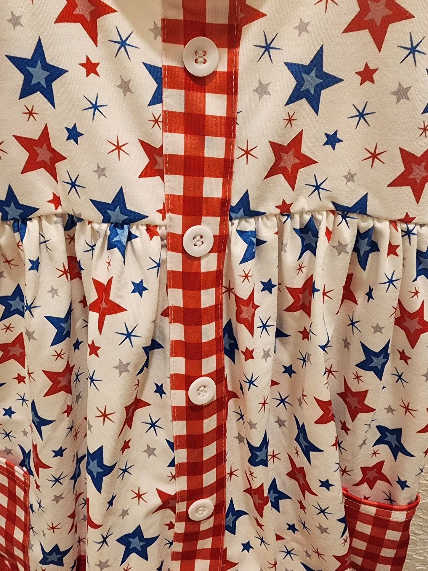 Patriotic Star Print Girls Dress